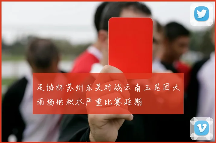 足协杯苏州东吴对战云南玉昆因大雨场地积水严重比赛延期